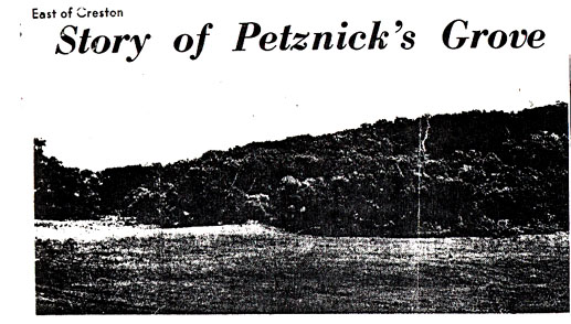 Petznick's Grove - East of Creston, Union County, Iowa