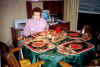 Mary Louise Pine Petznick at the dinner table for Bob Hansen's 90th birthday - click for larger view