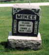 Headstone of Clark and Emma McKee taken in 2001 - click for larger view.