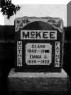 Headstone of Clark and Emma McKee taken circa 1925 - click for larger view.