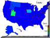 Gittins families in the USA as of the 1990 Census - click for larger view