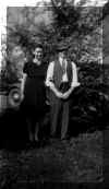 Kenny and Leona Petznick at Jake Wenzel's farm, prob. 1939 - click for larger view